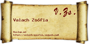 Valach Zsófia névjegykártya
